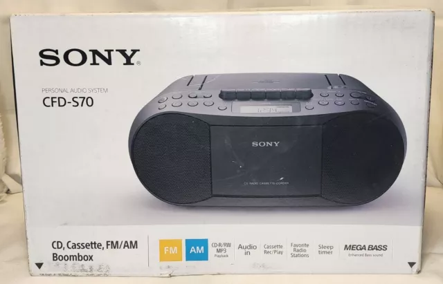 Sony Cfd-S70 Boombox Stereo Cd/Cassette Am/Fm Radio Nib