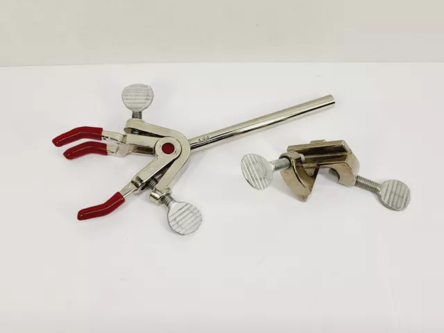 ChemGlass CG-9210-05 Three-Prong Extension With Open Yoke, Dual Adjust Clamp