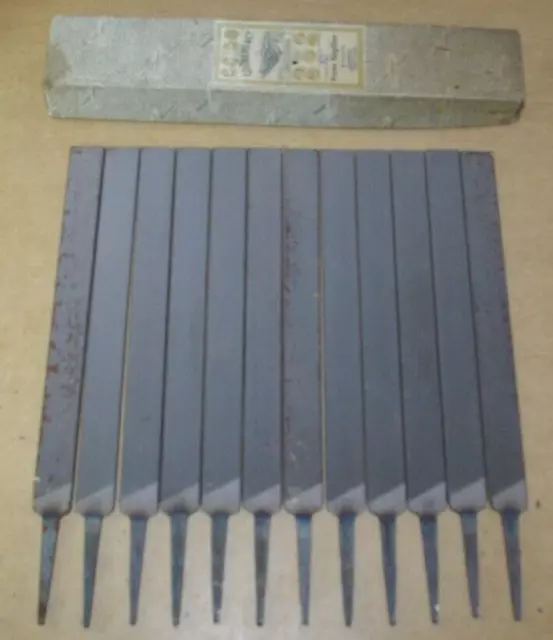 Set of Vintage C.O Oberg & Co. 10" Flat Saw Files in Box Made in Sweden
