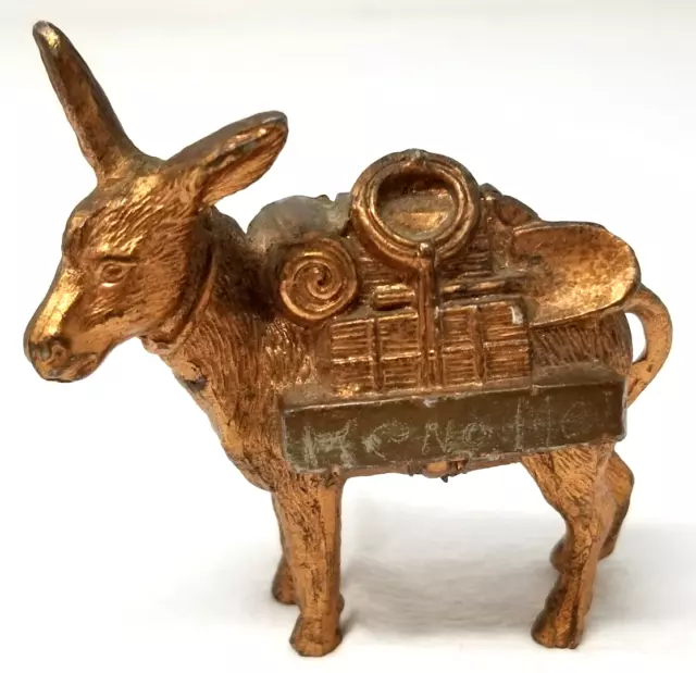 Meramec Caverns Pack Mule Metal Figurine Gold Color Japanese Vintage