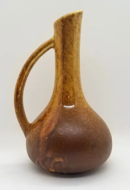 Vintage Haeger USA Brown Drip Glaze Bud Pottery Vase or Pitcher MCM