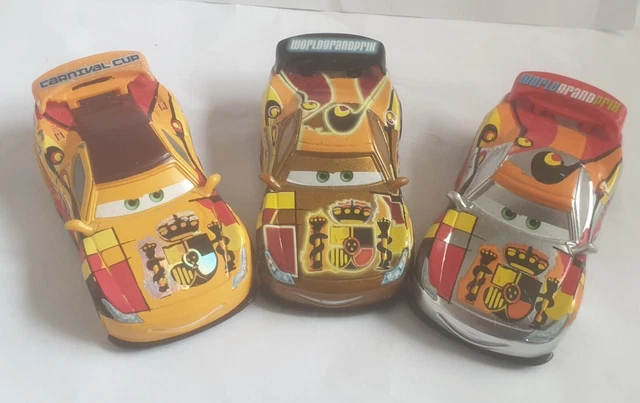 DISNEY PIXAR CARS 2 Diecast Miguel Camino Bundle Neon Carnival Cup ...