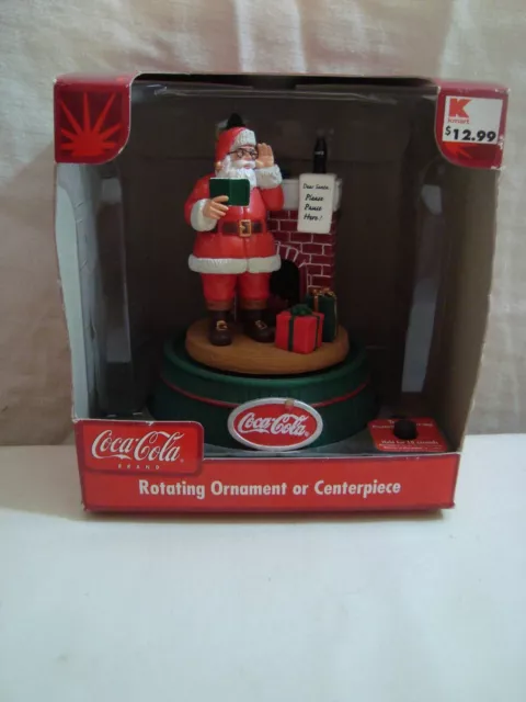 Coca Cola Rotating Ornament or Centerpiece Santa Claus NIB