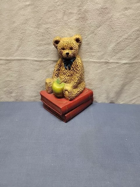 Teddy Brown Bear Metal Doorstop Green Apple  Stack Of Library Books Blue Ribbon