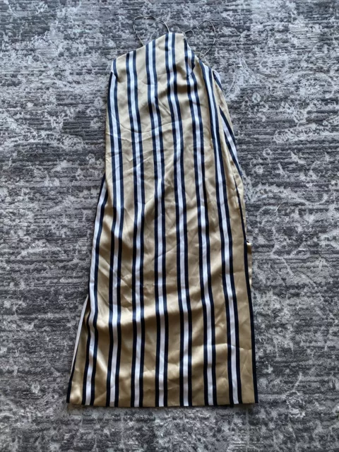 finders keepers The Label. More Time Dress. Beige/blk Stripe . Size Xxs