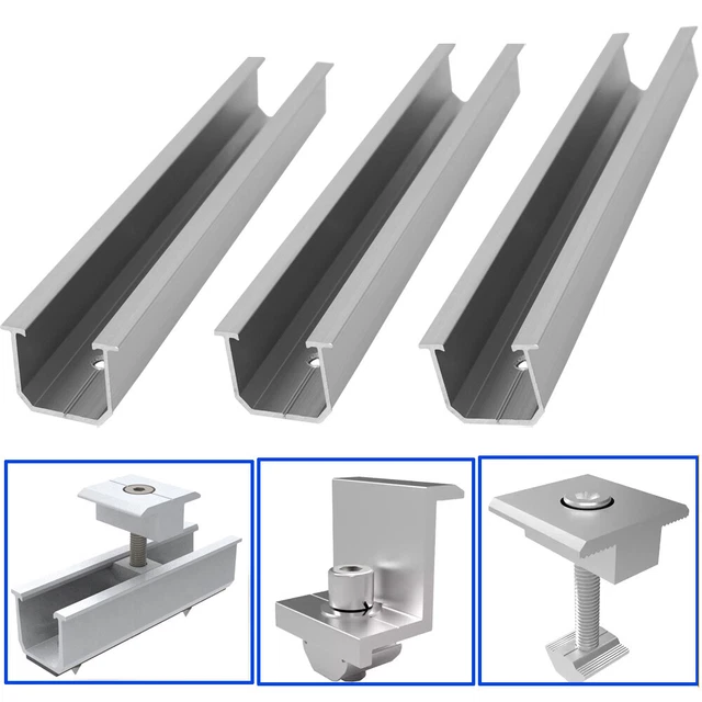 SOLAR MODULE ALUMINIUM Mount Trapezoidal Plate Flat Roof PV Mounting ...