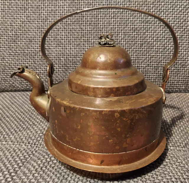 Antike alte Original schwedische Kupfer Kanne Teekanne+Deckel u.a. für Holzofen
