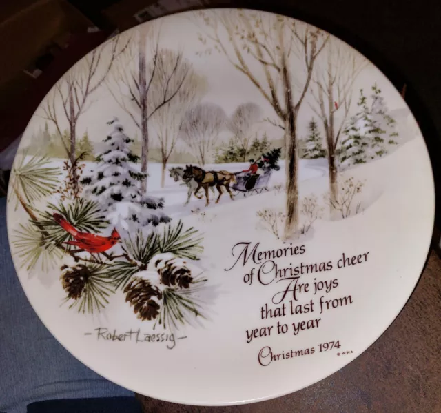 Vtg 1974 Commemorative Edition Winter Scene Series Decorative Collector's Plate