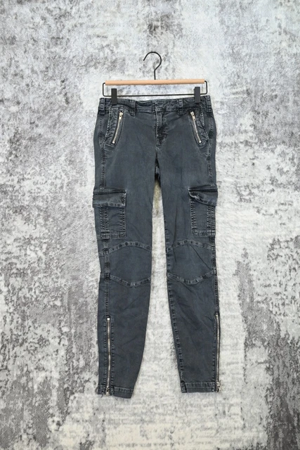 J Brand Gray Wash Maverick Skinny Leg Zip Ankle Cargo Pants Size 27