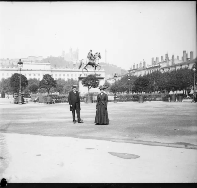 LYON 1909 - Négatif Verre - Place Bellecour - 1629