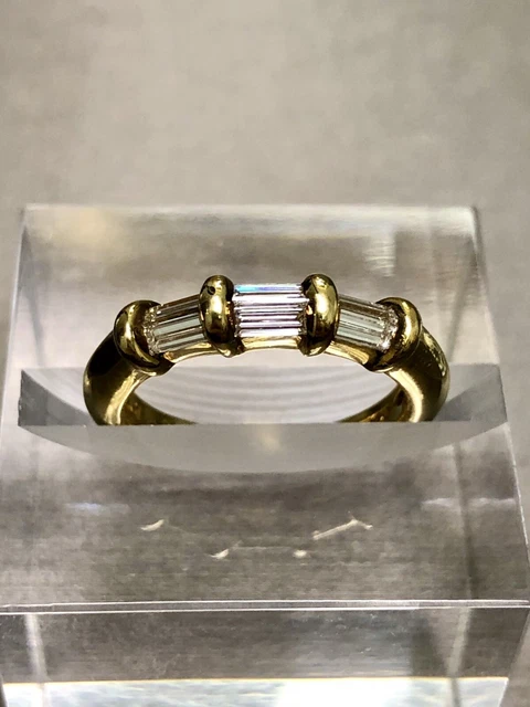Estate Jose Hess 18K Baguette Diamond Band Ring Size 5.5 Estate Jose Hess 18K Baguette Diamond Band Ring Size 5.5