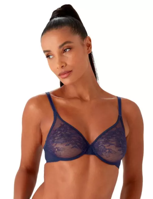 Gossard Glossies Lace Sheer Bra 13001 Underwired Sexy Non-Padded Bras 