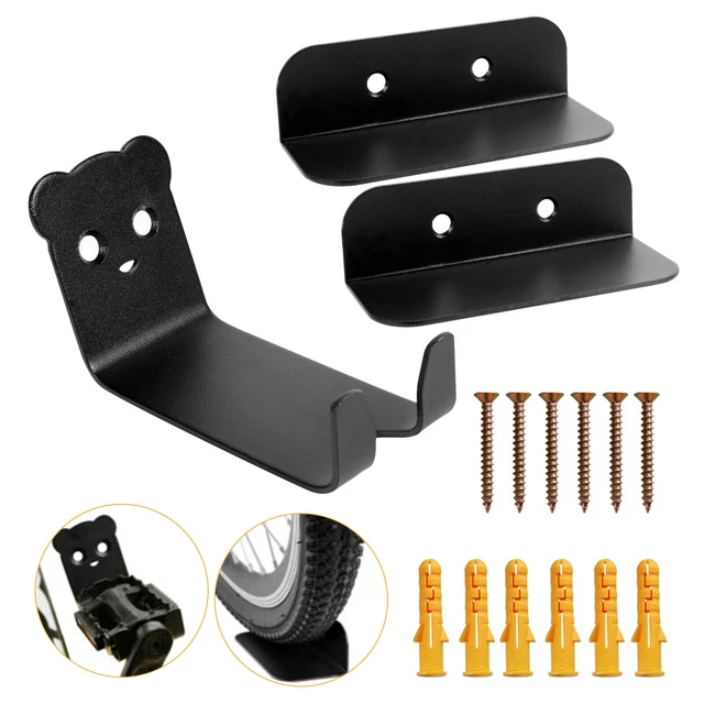 3PCS Bike Pedal Rack Hook Wall Mount Bracket Hanger Bicycle Holder Storage Rack 2