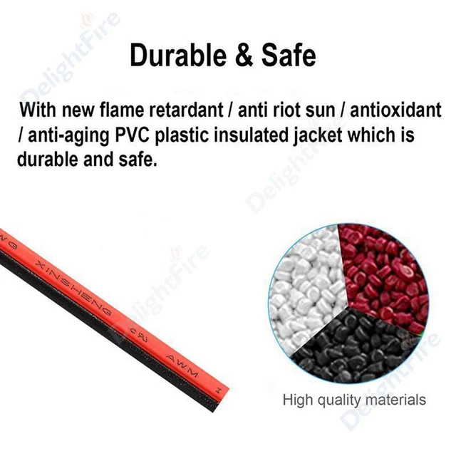 10m LED Cables 2 Pin LED Strip Cable 22AWG 2 Core Red Black Electrical Wire !!
