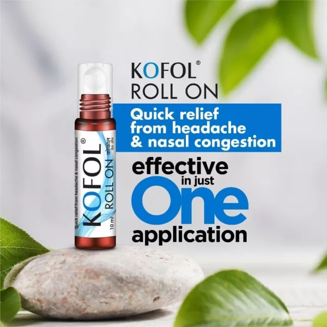 (Pack de 3) Charak Ayurvedic Kofol Roll On (10 ml chacun) Roll On rapide à...