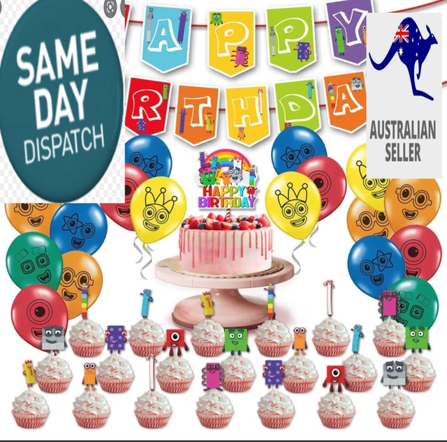NUMBERBLOCKS BIRTHDAY PARTY Supplies Banner Balloons Backdrop