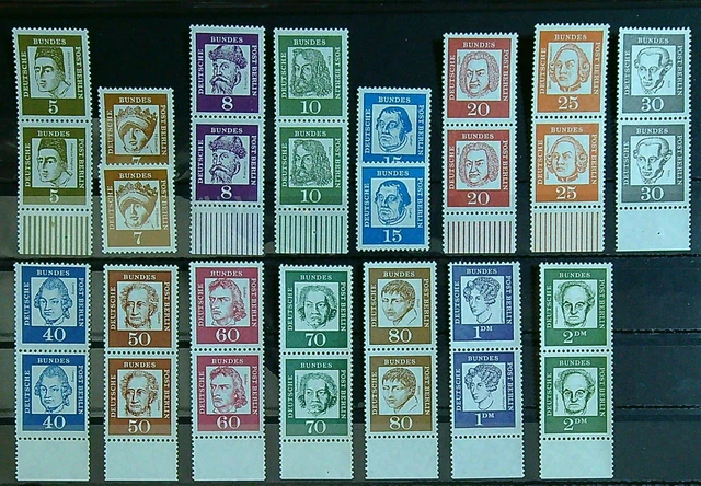 Berlin 1961 MiNr. 199-213 postfrisch paare "Bedeutende Deutsche" Satz 15 Werte
