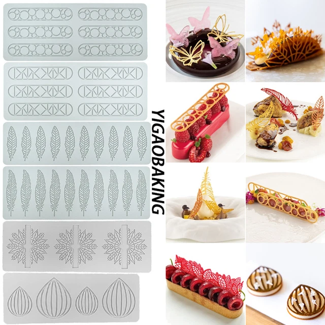 Cake Lace Mat Easy to Demould Diy Feather/leaf/geometric Shaped Candy Mold Safe