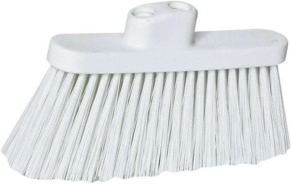 PRO-SOURCE 10" Wide, White Polypropylene Bristles, Angled Broom Threaded Hand...