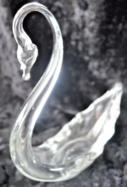 Swan Clear Glass Candy or Trinket Dish