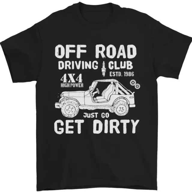 T-shirt da uomo divertente Off Road Driving Club Get Dirty 4x4 100% cotone