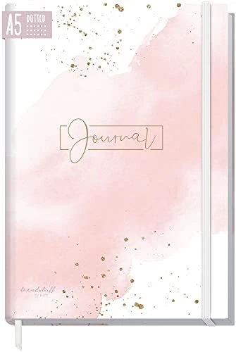 Häfft Bullet Journal à pois A5 avec élastique Blush 156 pages | Carnet à pois...
