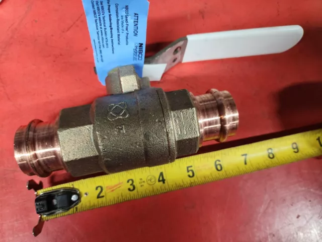 Nibco NF84NXB PC585-66-LF-SS 1-1/4" Ball Valve Press End Full Port SS Handle NeW