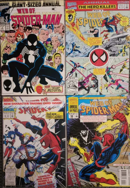 Web Of Spider-Man Annual #3 8 9 10 Marvel Comic Book Lot 1987 Venom Black Cat