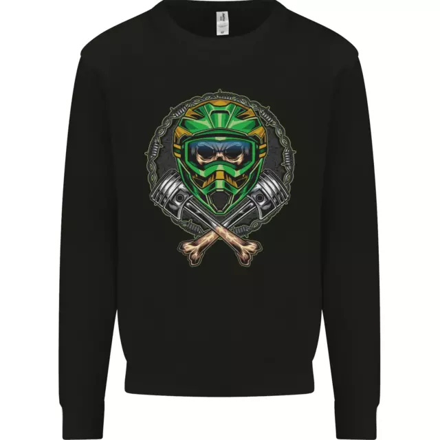 Motocross Skull Dirt Bike MotoX Kids Sweatshirt Jumper