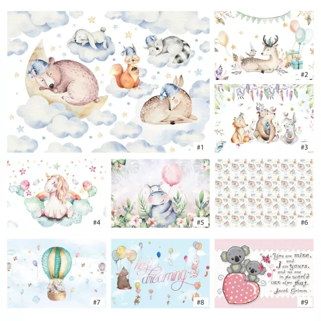 Tapete Kinderzimmer VLIES FOTOTAPETE Tiere Teddybär Einhorn Modern Babyzimmer 82