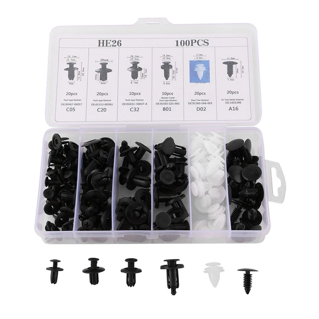 Retainer Clips Body Bumper Rivet Retainer Trim Molding Push Pin Clip 100pcs USA