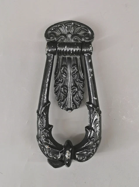 9133101 Antiguo Aldaba de Puerta Hierro Fundido Um 1850 Akanthusdekor