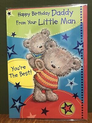 Happy Birthday Card Daddy dal tuo OMETTO la migliore Amore Carino Bears ENV Inc