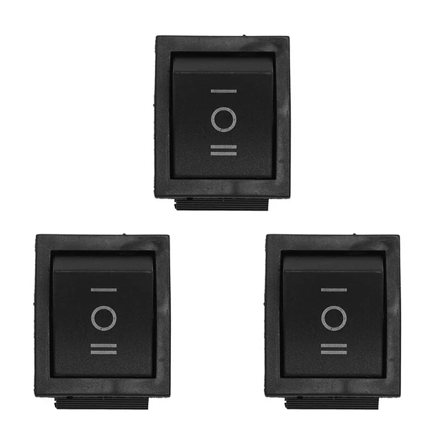 3X 6-Terminals 3 Position ON/OFF/ON DPDT Boat Rocker Switch 16A 250VAC 20A F6O2