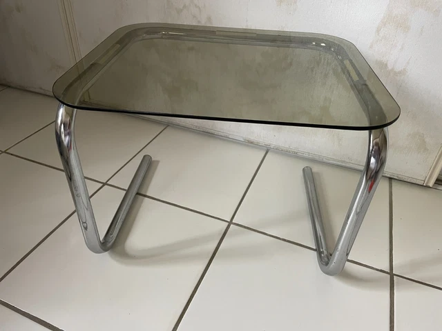 PETITE TABLE BASSE metal et verre année 70 EUR 10,00 - PicClick FR