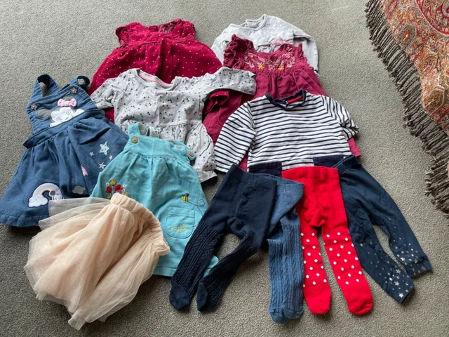 Job Lot Bundle Girls Baby 3 - 6 months x 12 items dresses tights