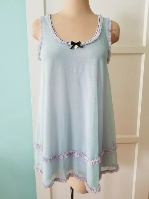 Juicy Couture Turquoise Stretch Mesh Babydoll Sz S