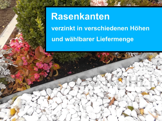 5 m Rasenkante Metall verzinkt 14cm hoch Beetumrandung Beeteinfassung Mähkante