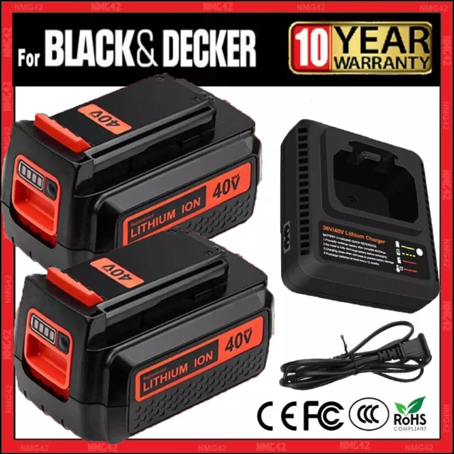 40V 3.0Ah for Black+Decker 40 Volt Max Lithium Battery LBXR36 LBX2040 or Charger