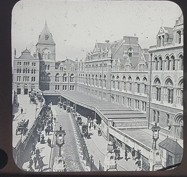 1890s Lantern Slide Eastern Railroad Station London England C.L. Mitchell