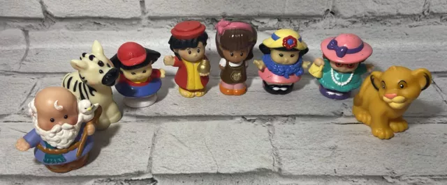 8 Fisher Price Little People Figures -Simba, McDonalds Worker. Wise Man, Lady