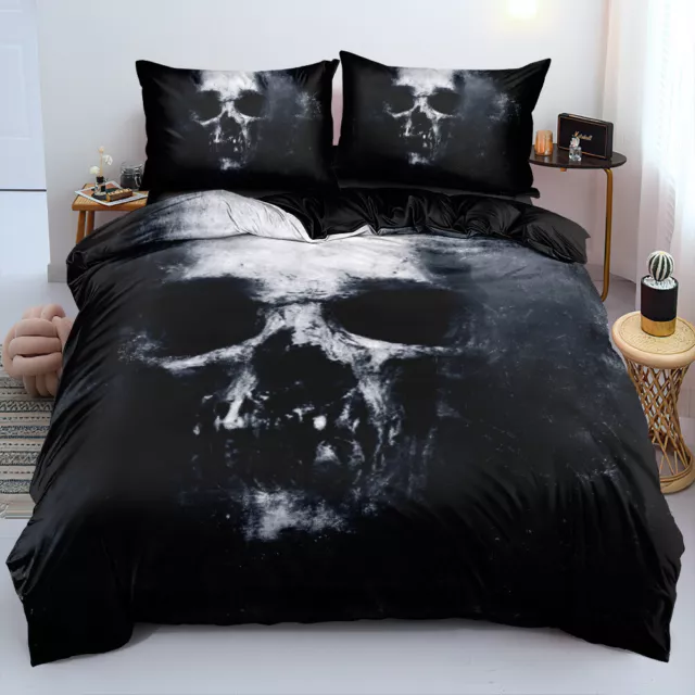 Personalised Skeleton Skull 01 Boys Quilt/Duvet Cover Bedding Set Single Size