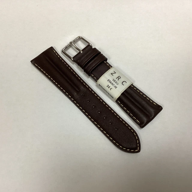 Bracelet De Montre Cuir Blanc ZRC – 22 Mm – Neuf – Véritable Cuir De Veau étanche