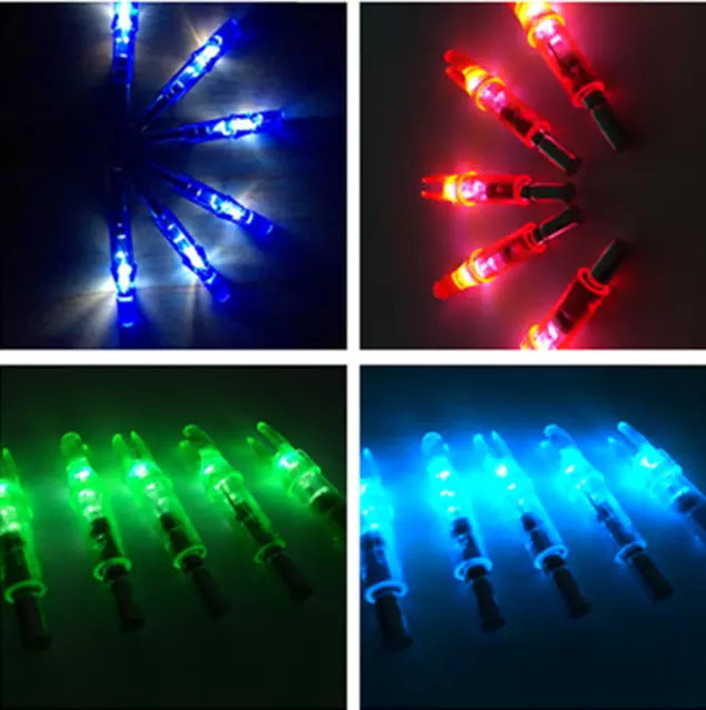 12Pcs Compound Recurve Bow Archery Target LED Lighted Arrow Nocks fit Hunting