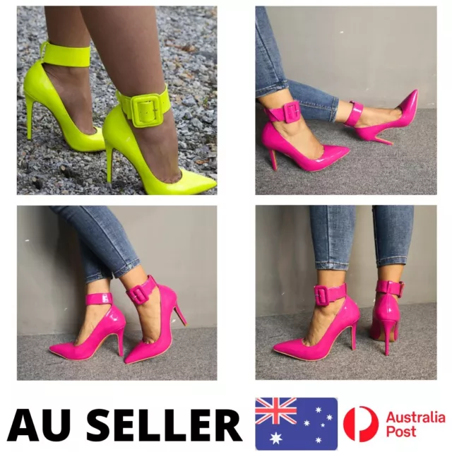 Women Pumps Fashion Pointy Toe Buckle High Heel Party Shoes - AU Stock