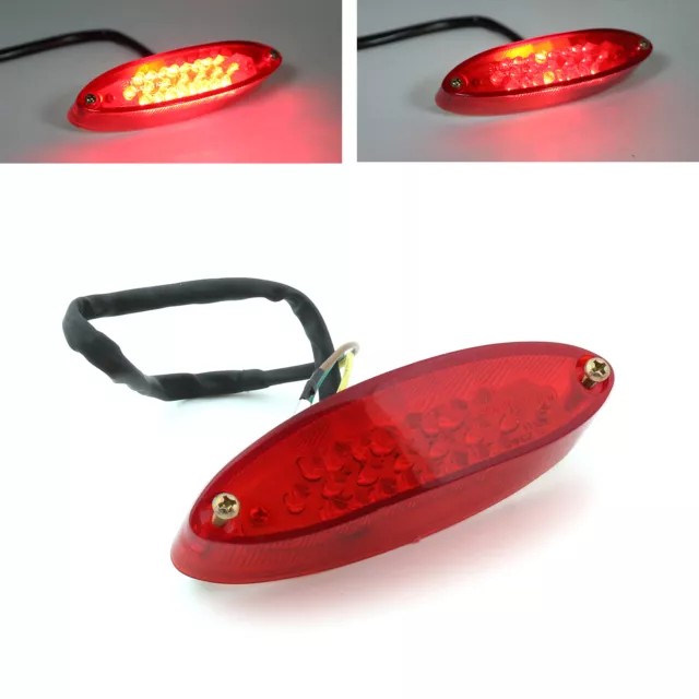 Red Lens LED Motorcycle Bike Brake Running License Plate Feu Arrière Universal A