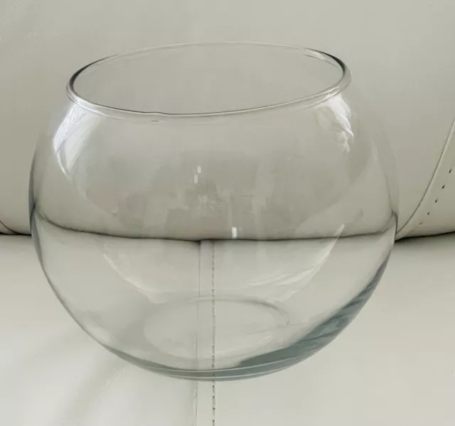 Clear Glass Bubble Ball Fish Bowl Vase For Home Or Wedding 8" Wide Gallon AA200