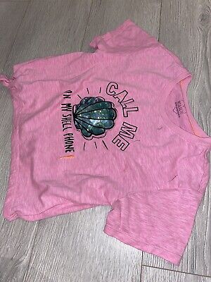 Girls Next Pink Sequin Shell T-Shirt Blouse Top - Size Age 8 Years
