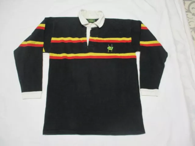 Maillot rugby vintage noir EPSPORT coton années 80 oldschool made in France XL