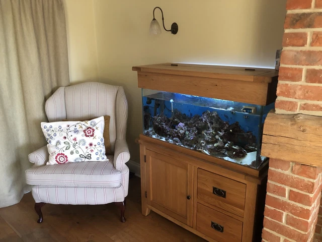 Marine Fish Tank Full Set Up Solid oak unit